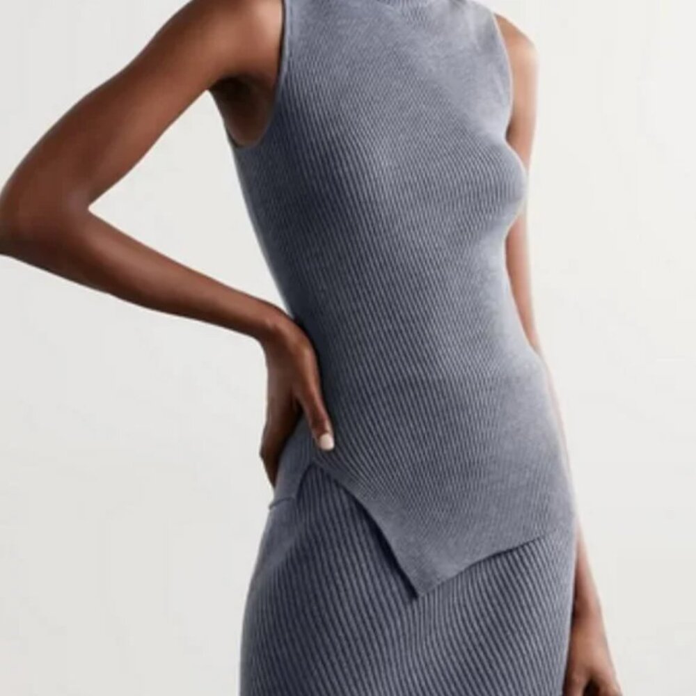 Theory Asymmetrical Mockneck Sweater Top